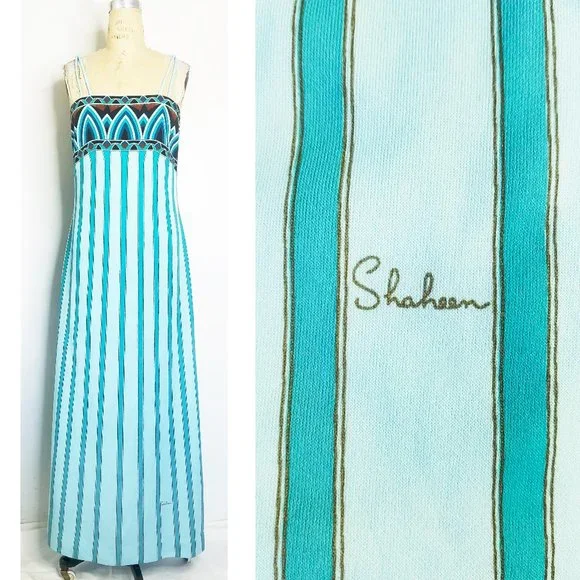 Egyptian Revival Alfred Shaheen Maxi Dress Med - Picture 1 of 8